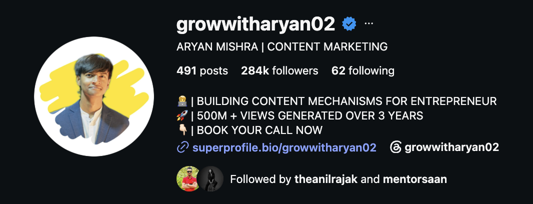 Aryan Mishra (@growwitharyan02) Instagram profile