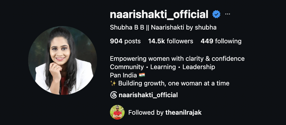 Naarishakti by Shubha (@naarishakti_official) Instagram profile