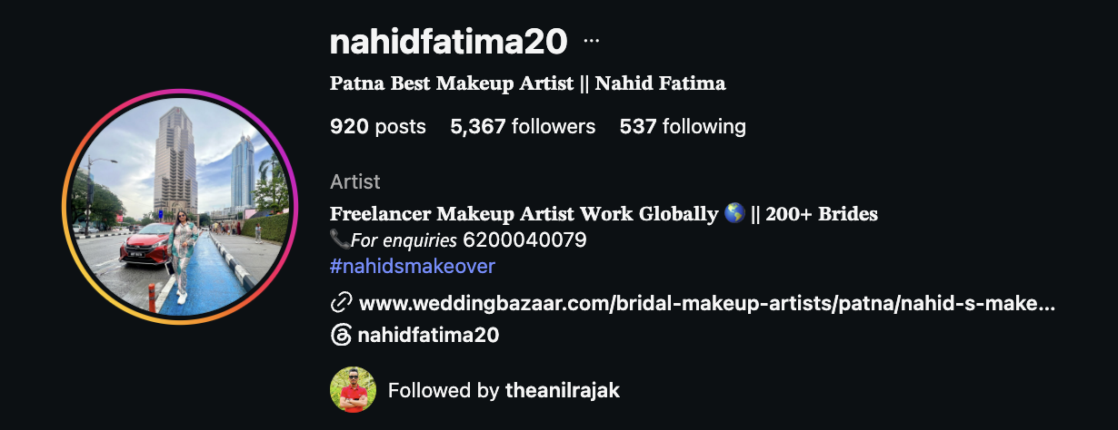 Nahid Fatima (@nahidfatima20) Instagram profile
