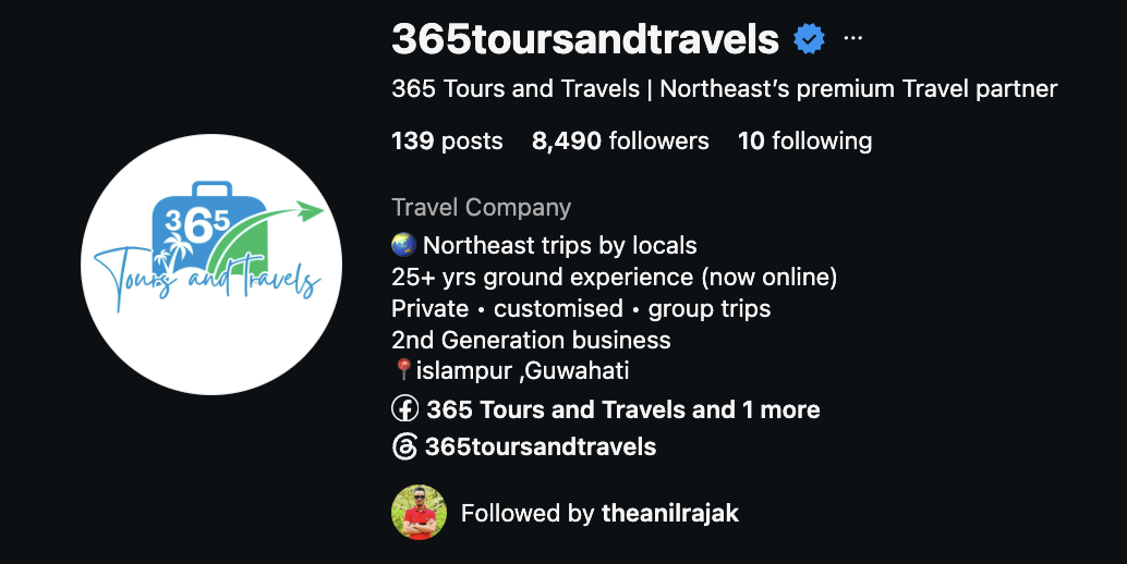 365 Tours and Travels (@365toursandtravels) Instagram profile